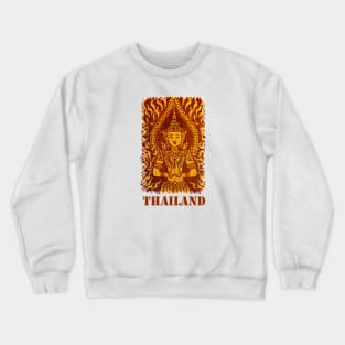 Ancient textured Thai classic angel mural from a very old Thai Buddhist temple with the word 'Thailand' underneath the image. Crewneck Sweatshirt